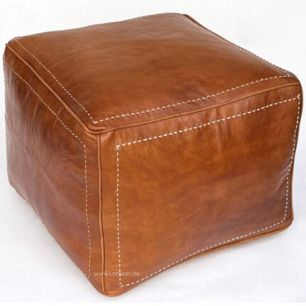 LEDERSITZKISSEN QUADRATISCH COGNAC 45X45CM