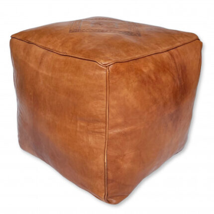 LEDER SITZKISSEN QUADRATISCH MARRAKECH COGNAC
