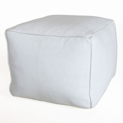 "COUSSIN DE SIÈGE ORIENTAL "CARRE" 45X45 CM EN CUIR BLANC