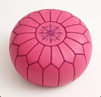 COUSSIN DE SIÈGE MAROCAIN ROSE FONCE RONDE DE 54 CM
