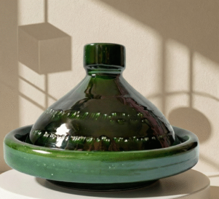 Emerald Heritage Ceramic Tagine – Handcrafted Moroccan Cooking Pot