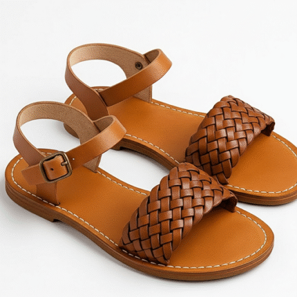 Handcrafted Rainbow Woven Leather Sandals – Artisan Moroccan Footwear