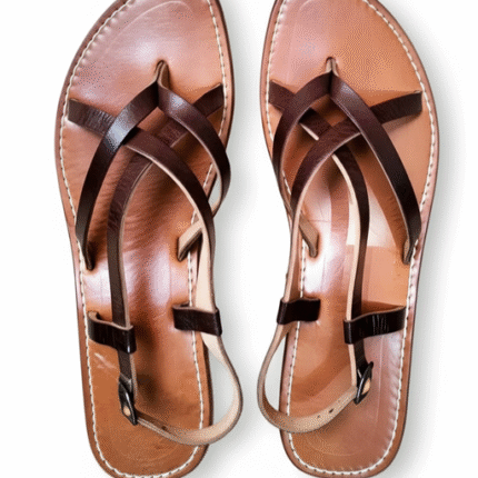 Artisan Handcrafted Moroccan Leather Cross-Strap Sandals