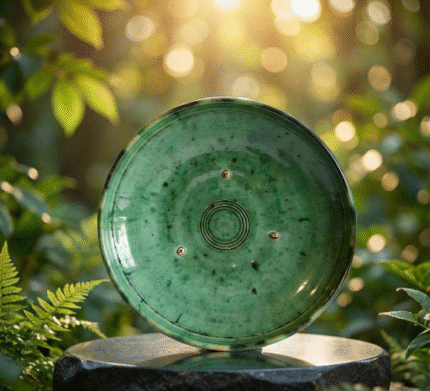 Emerald Green Tamegroute Ceramic Plate Set – Handcrafted 7.9″ Moroccan Pottery (Set of 3)