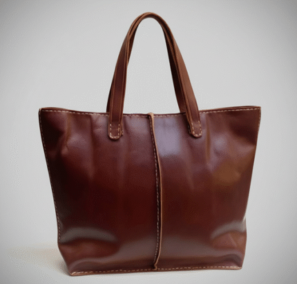 Premium Cognac Full-Grain Leather Tote – Handcrafted Everyday Work & Travel Bag