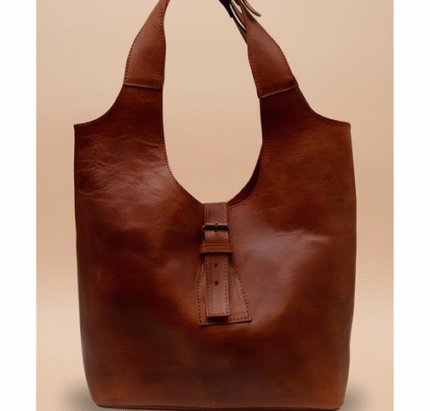 Premium Burgundy Full-Grain Leather Tote – Handcrafted Work & Travel Carryall