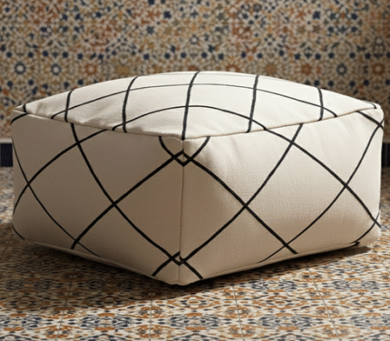 Best Moroccan Kilim Pouf – Handmade Wool Floor Cushion Cover (60×60×20 cm)