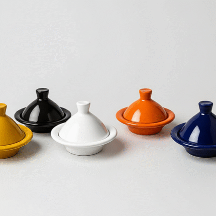Handmade Moroccan Mini Tagine Condiment Set – 10 cm Ceramic (Set of 4)