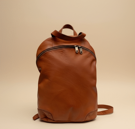 Brown Leather Backpack Purse – Handcrafted 15.7″ Laptop Bag