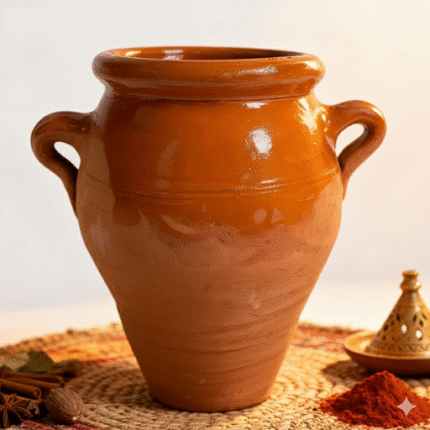 Handcrafted Moroccan Tangia Clay Pot – Traditional Terracotta Cooking Vessel