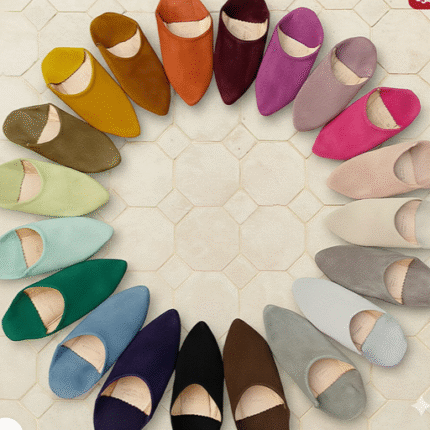 Moroccan Slippers Suede Pointed Babouche – Handmade Leather Footwear
